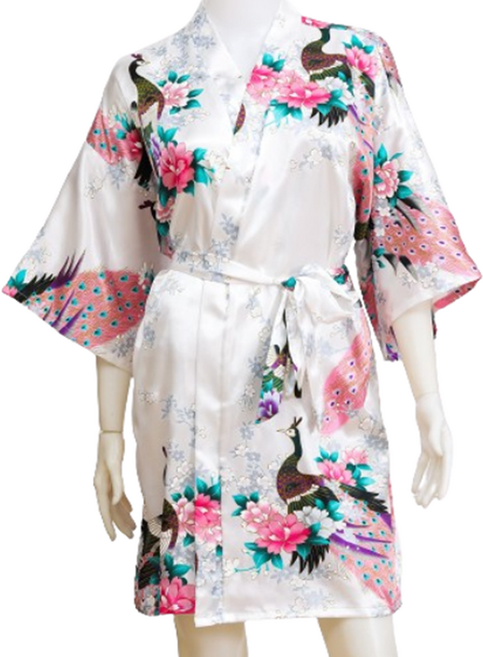 바코젤 목욕 실크 골프 파자마 로브 샤워가운 프리, 화이트, 1개