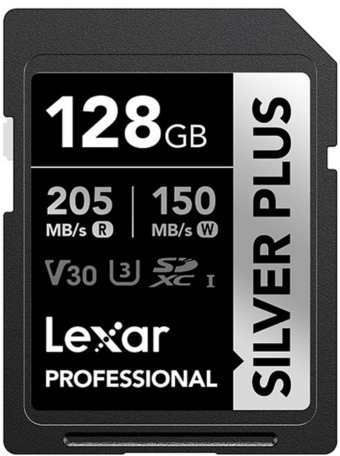 렉사 캐논 소니 니콘 후지 SILVER PLUS V30 UHS-I 카메라 메모리 SD카드 LSDSIPL128G-BNNNG, 128GB, 1개