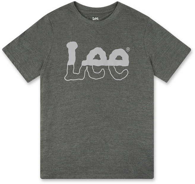 Lee 中性款雙色Logo短袖T恤 LM12SK091, 深松樹綠