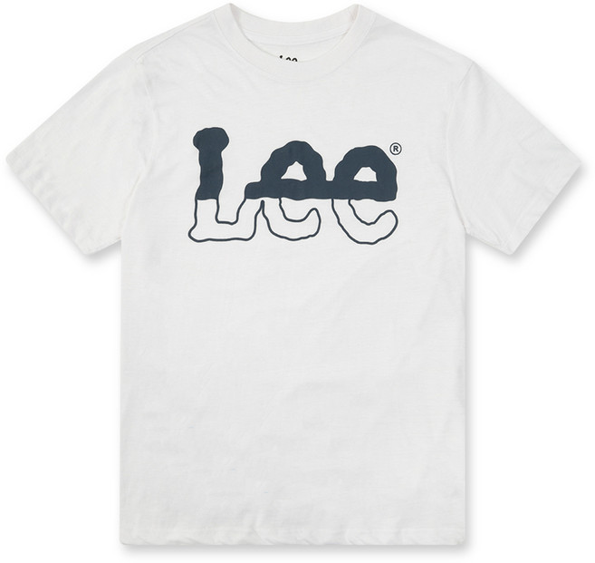 Lee 남녀공용 스플리트 탑 아웃라인 로고 티셔츠 LM12SK091