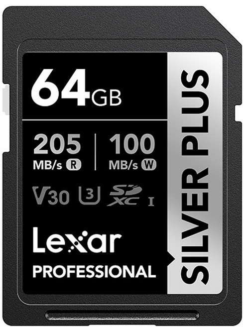 렉사 캐논 소니 니콘 후지 SILVER PLUS V30 UHS-I 카메라 메모리 SD카드 LSDSIPL064G-BNNNG, 64GB, 1개