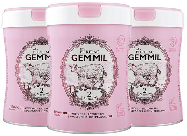 퓨어락 젬밀 산양 분유 2단계, 750g, 3개