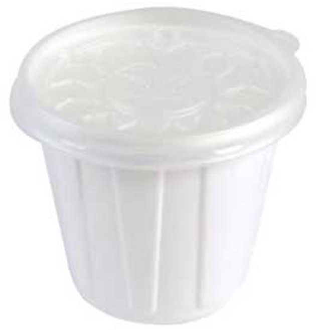 일회용 소스컵 + 뚜껑 세트 화이트 대 7.5 x 6.5 cm, 100개, 1세트