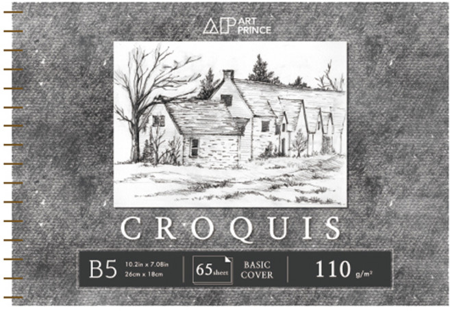 두성종이 아트프린스 크로키북 스프링 110g C04, B5, 65매, 1개