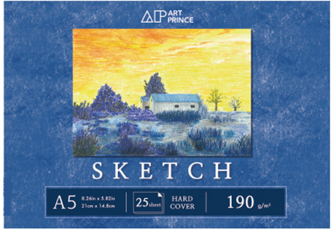 아트프린스 스케치북 무선 190g S08, A5, 25매, 1개