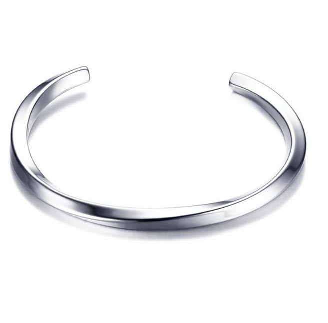 비아워게스트 남성용 티타늄 트위스트 오픈팔찌