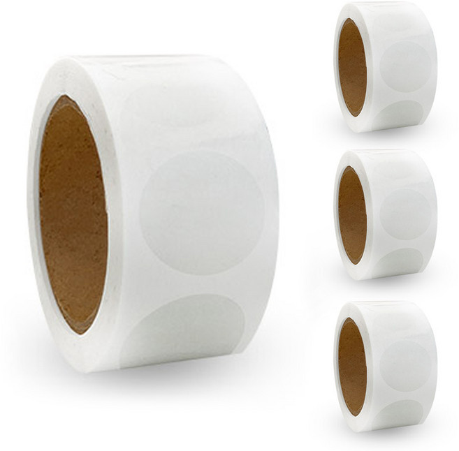 리드홈 고급 롤 원형 스티커 25mm 500p, 투명, 4개