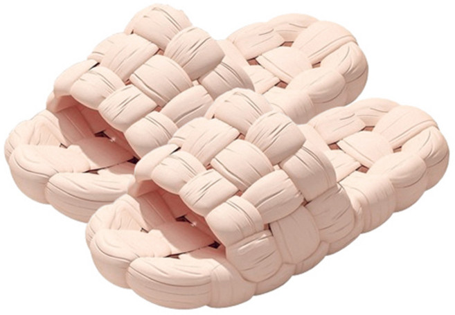 블럭마트 여성용 퀼팅 욕실화, 핑크, 1개