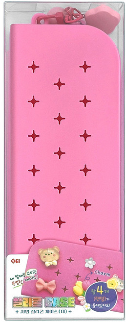 iiGEN 차밍 실리콘 파우치 대, 핑크, 1개