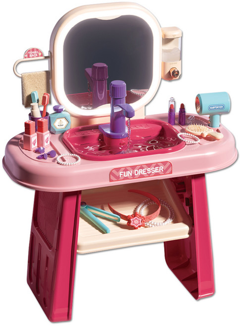 플레이하우스 파우더룸 메이크업 화장대 놀이세트, 러블리핑크, 1세트