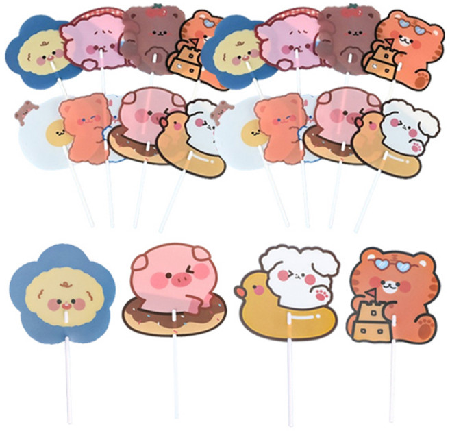 ABM 캐릭터 미니 손부채, 랜덤발송, 20개