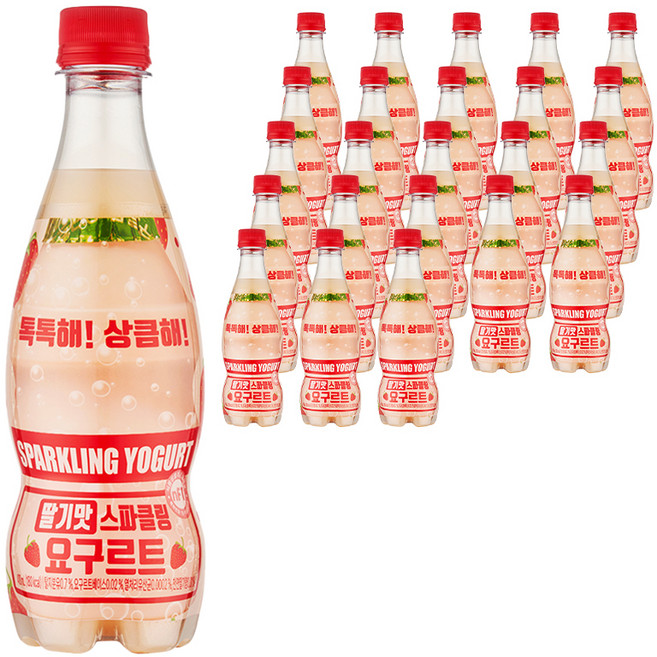 딸기맛 스파클링 요구르트, 400ml, 24개