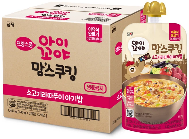 아이꼬야 맘스쿠킹 이유식 소고기 라따뚜이 아기밥 15개월부터, 140g, 10개, 소고기 라따두이 - 쿠팡