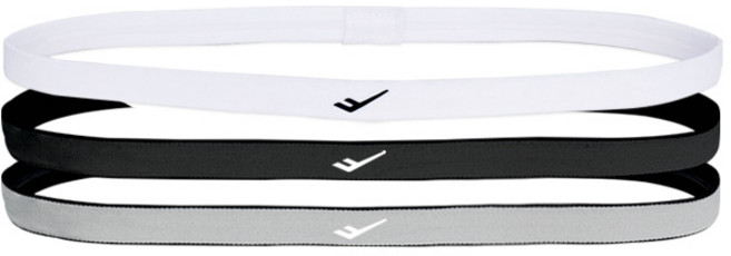 프로스펙스 슬림 스포츠 헤어밴드 3종 세트, 화이트 + 블랙 + 그레이, 1세트