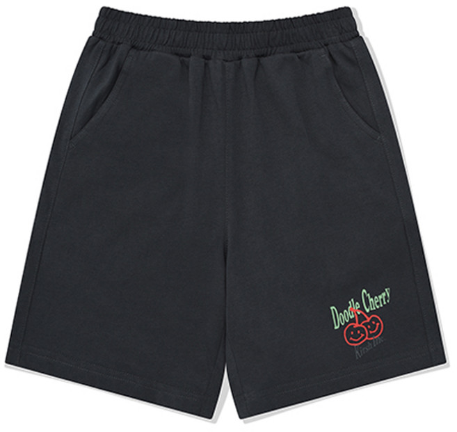 키르시 아동용 두들 체리 서클 로고 숏 팬츠