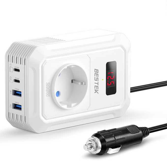 베스텍 200W 차량용 PD QC 파워 인버터, 1개