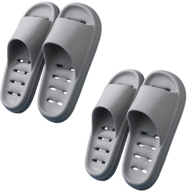 남성용 블럭마트 물빠짐 EVA 욕실화, 그레이, 2개