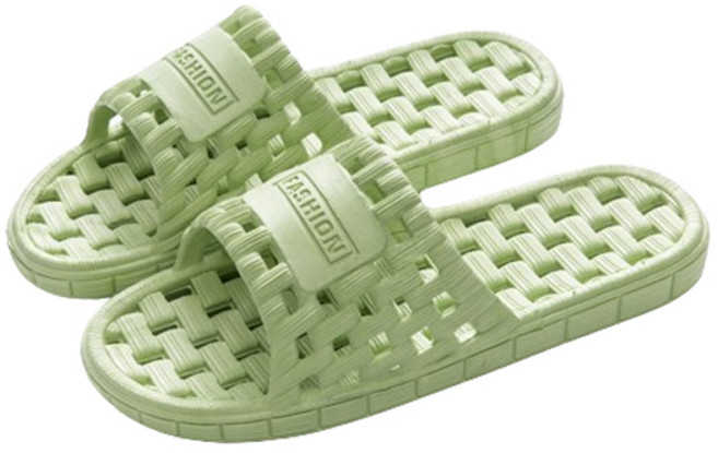 블럭마트 격자패턴 욕실화, 그린, 1개