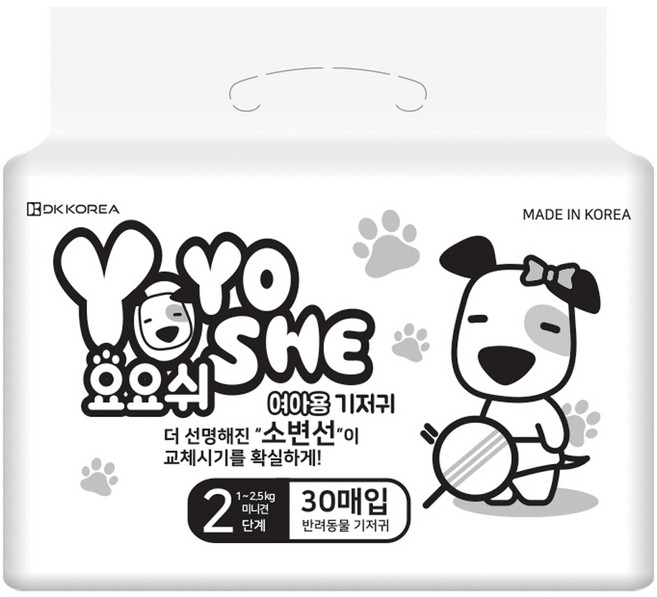 요요쉬 내추럴 기저귀 여아용, 미니, 30개입, 1개