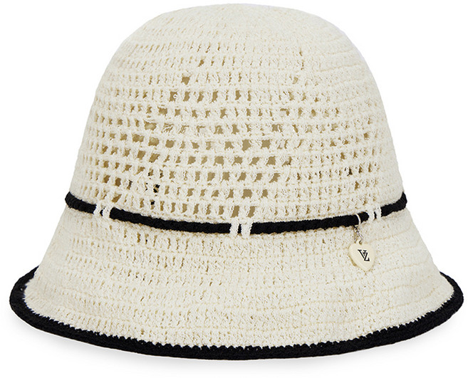 바잘 하트체인 크로셰 리본 버킷햇