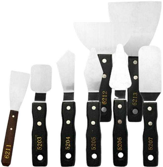알로데 대형 유화 스크레이퍼 페인팅 나이프 09 8종 세트, 1세트