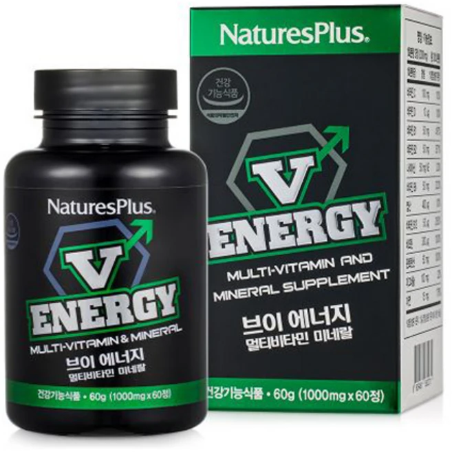 브이에너지 멀티비타민 미네랄 영양제, 60정, 1개 - 쿠팡