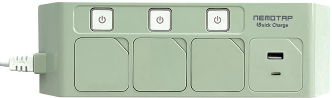 네모탭 USB 개별 3구 고속충전 C타입, 1.5m, 카모그린, 1개