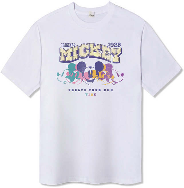 일루소 남녀공용 디즈니 그레이트1928 반팔 면 티셔츠