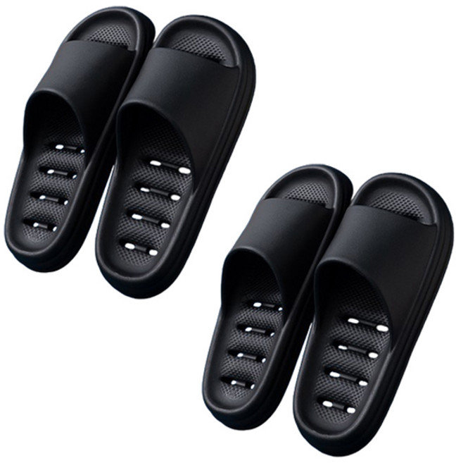 블럭마트 남성용 물빠짐 eva 욕실화, 블랙, 2개