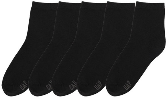 갭 베이직 중목 5켤레 세트 GPDBAMDL-BK5
