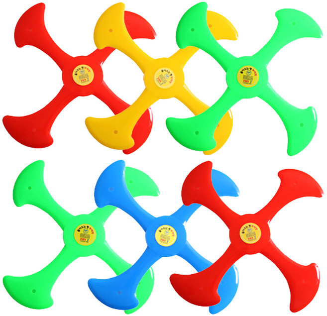 아가플러스 4방향 십자 부메랑 놀이 30cm, 랜덤 발송, 6개