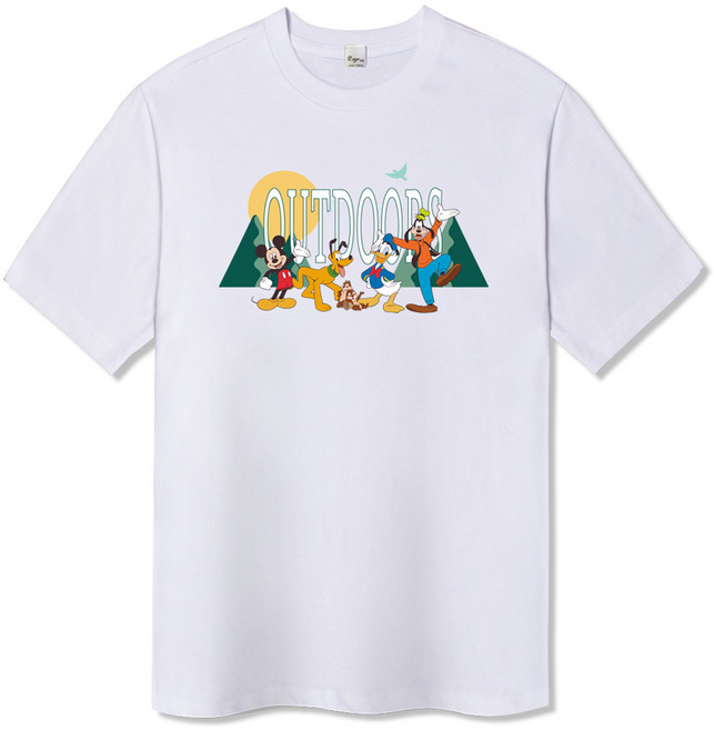 일루소 남녀공용 디즈니 아웃도어 미키 반팔 면 티셔츠