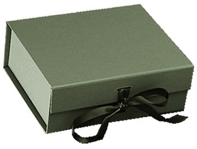 이홈베이킹 리본 매듭기프트 접이식 자석상자 중, 올리브그린(상자), 랜덤발송(리본), 1개