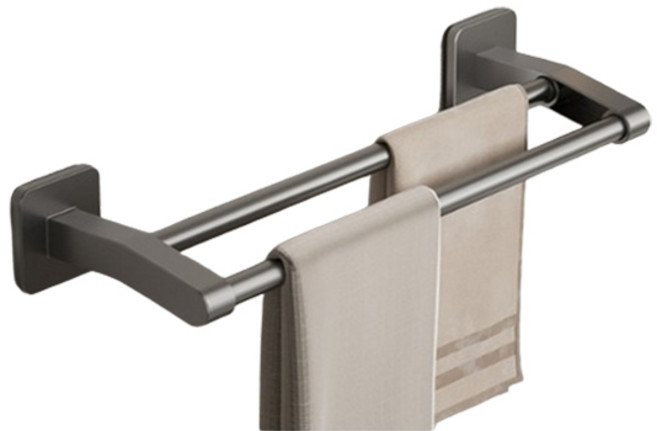 소니오 무타공 스퀘어 욕실 다용도 수건걸이, 02 그레이 더블, 1개