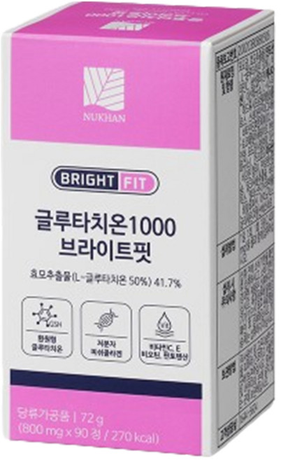 뉴칸 글루타치온 1000 브라이트핏 90p, 90정, 1개, 72g