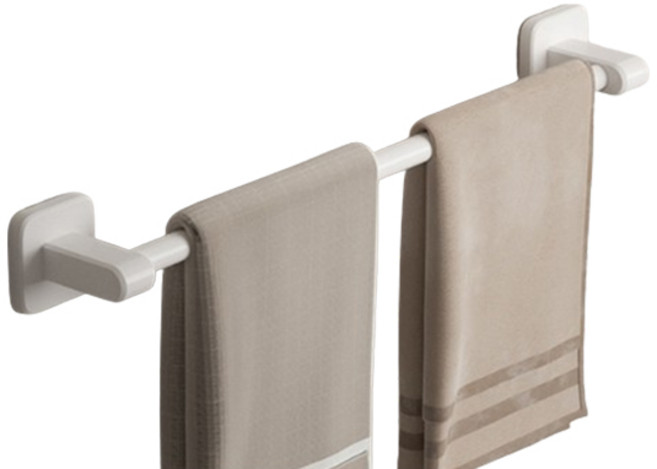 소니오 무타공 스퀘어 욕실 다용도 수건걸이, 04 화이트 싱글, 1개