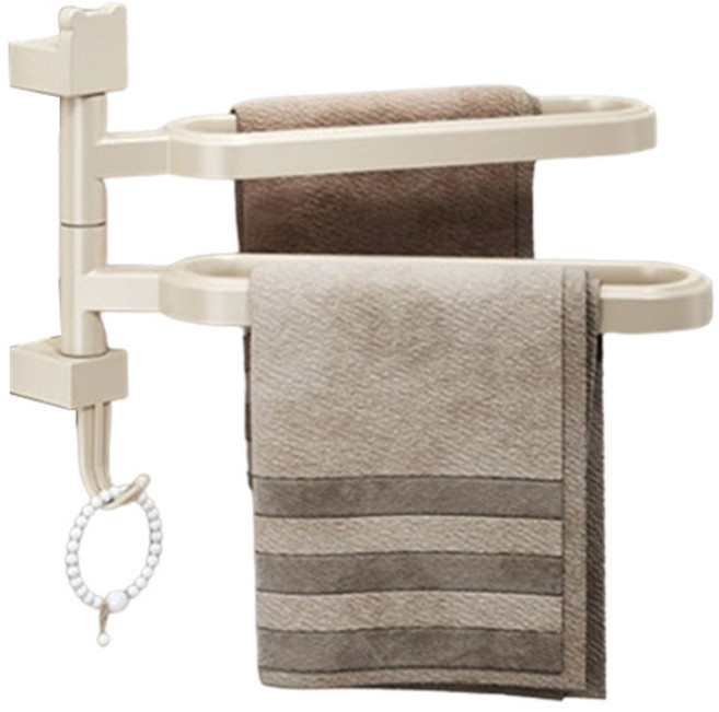 소니오 베어 회전식 무타공 욕실 다용도 수건걸이, 02 크림 2단, 1개