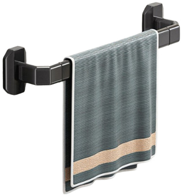 소니오 무타공 베이직 욕실 다용도 수건걸이, 01 블랙, 1개