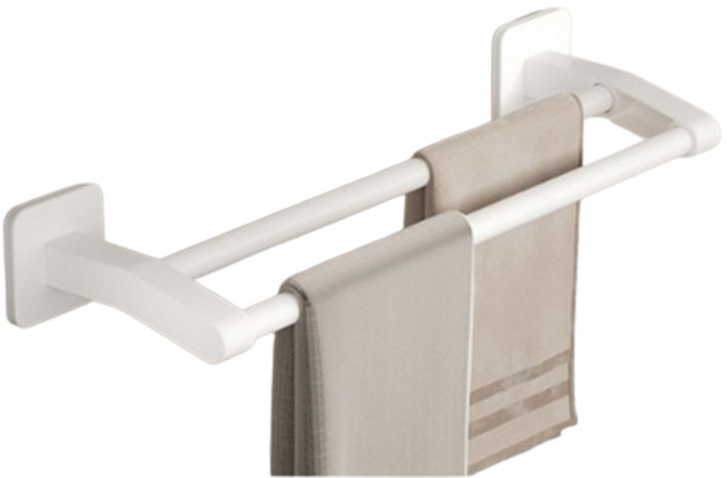 소니오 무타공 스퀘어 욕실 다용도 수건걸이, 05 화이트 더블, 1개