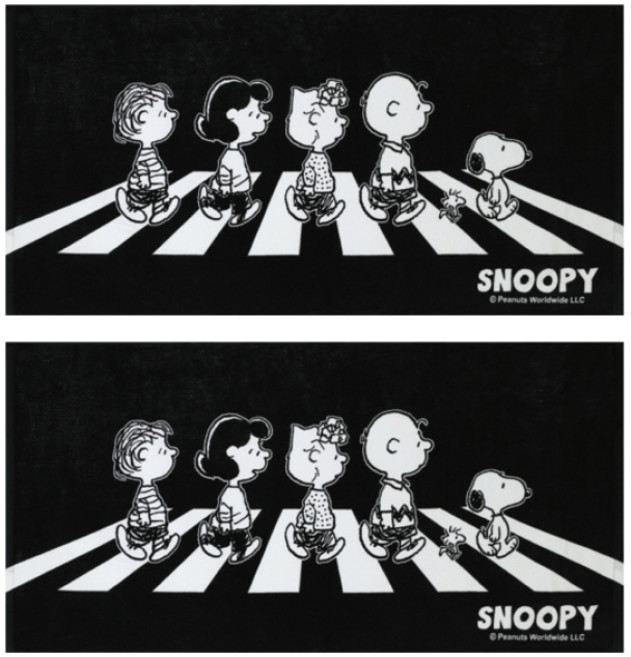 송월타월 스누피 로드 76비치 타올, 검정, 2개