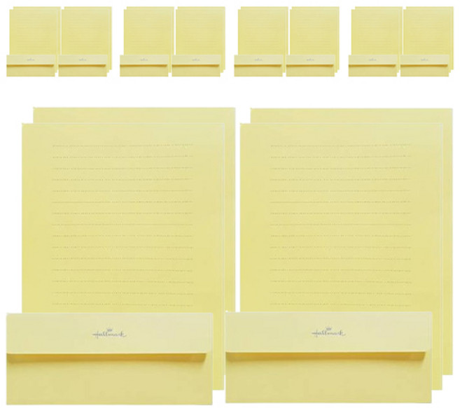 홀마크 무지 단색 편선지 4p + 봉투 2p 세트, 노랑, 5세트