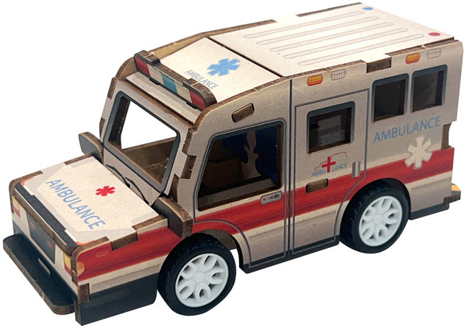 투칸 3D 미니 자동차 퍼즐 Ambulance, 19피스, 혼합색상, 1개