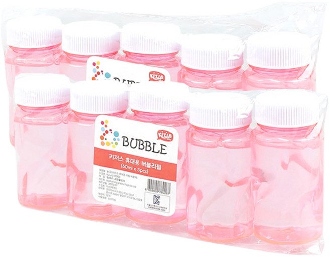 Kizus 便攜式泡泡液 KC認證完成 60ml, 粉紅色, 10個