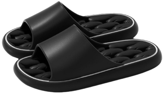 여성용 블럭마트 소프트 욕실 슬리퍼 양쪽세트, 블랙, 1개