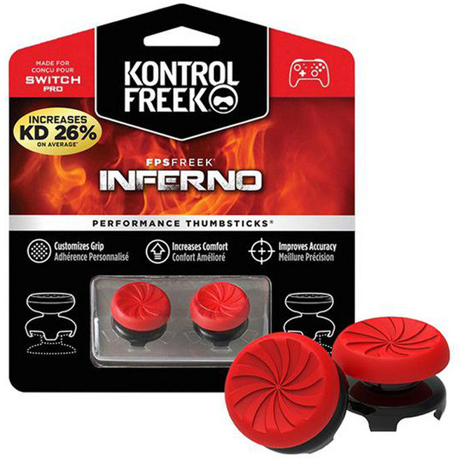 컨트롤프릭 FPS Freek Inferno Nintendo Pro 4 Prong 레드, 1개