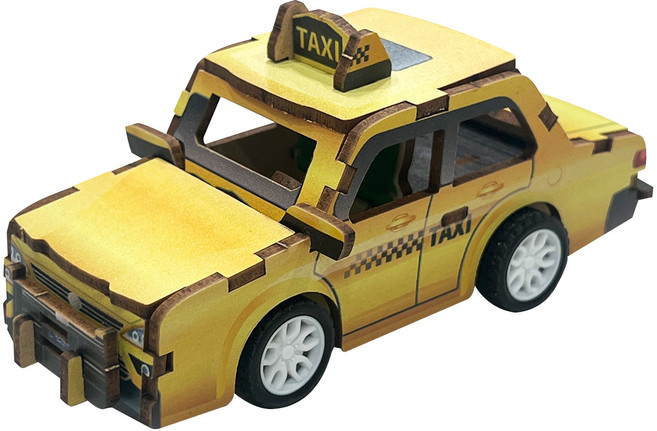 투칸 3D 미니 자동차 퍼즐 Taxi, 22피스, 혼합색상, 1개