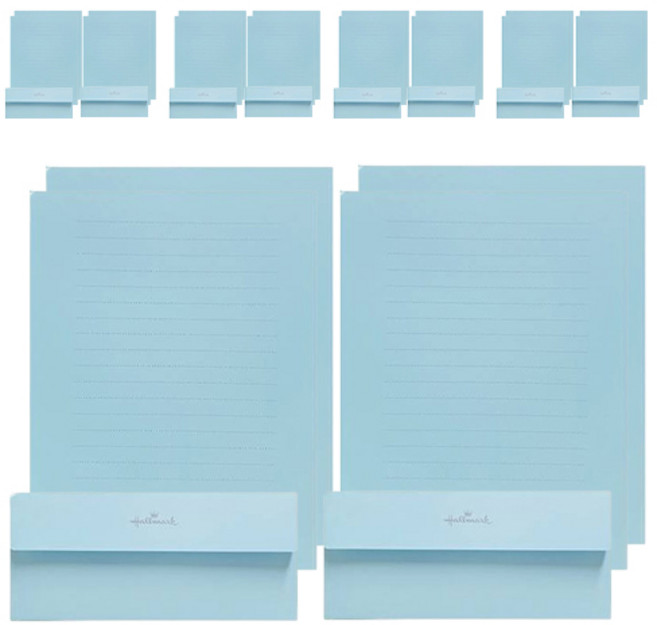 홀마크 무지 단색 편선지 4p + 봉투 2p 세트, 하늘, 5세트