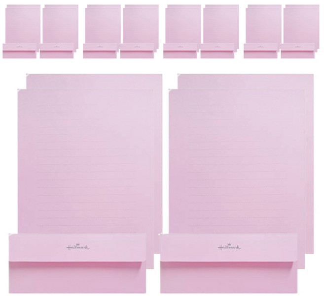홀마크 무지 단색 편선지 4p + 봉투 2p 세트, 핑크, 5세트