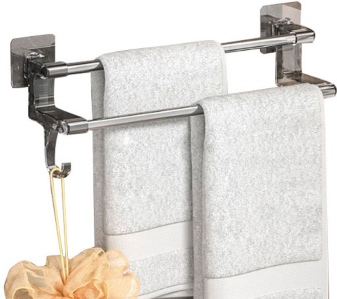 소니오 욕실 무타공 모던 다용도 수건걸이, 01 블랙 모던, 1개