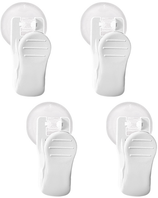 월드크린 흡착 행거 집게, 화이트, 4개